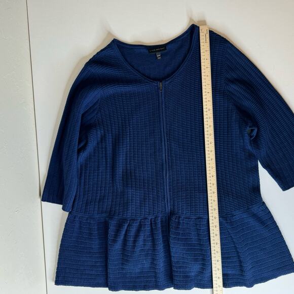 Lane Bryant Womens Peplum Knit Zip Front Cardigan Sweater Navy Blue Sz 22/24 - Picture 10 of 11